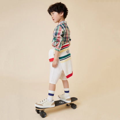 男童白色Logo棉毛衣