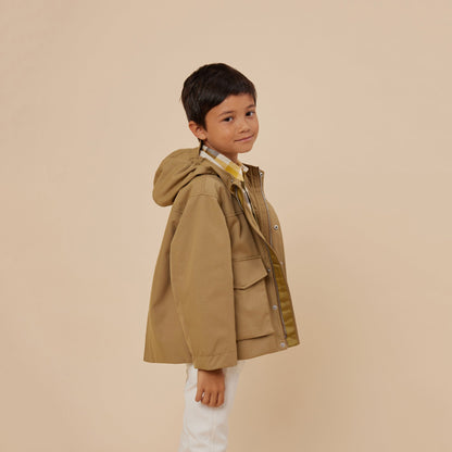 男童卡其绿夹克