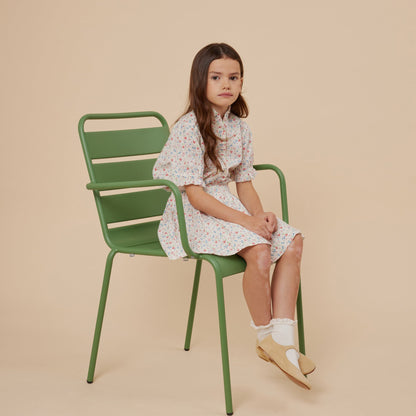 女童白色碎花棉衬衫