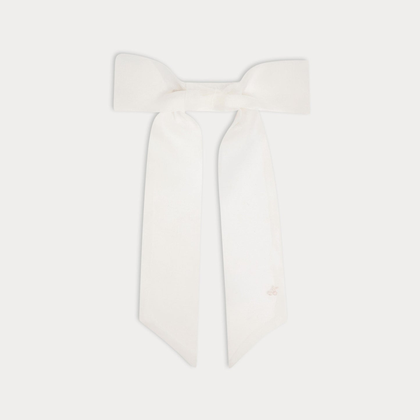 女童白色真丝发夹