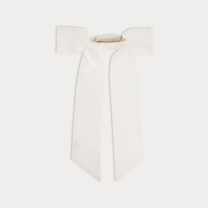 女童白色真丝发夹