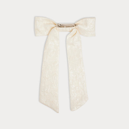 女童象牙白真丝发夹