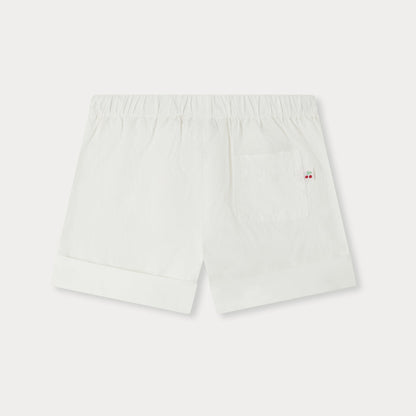 女婴白色棉短裤