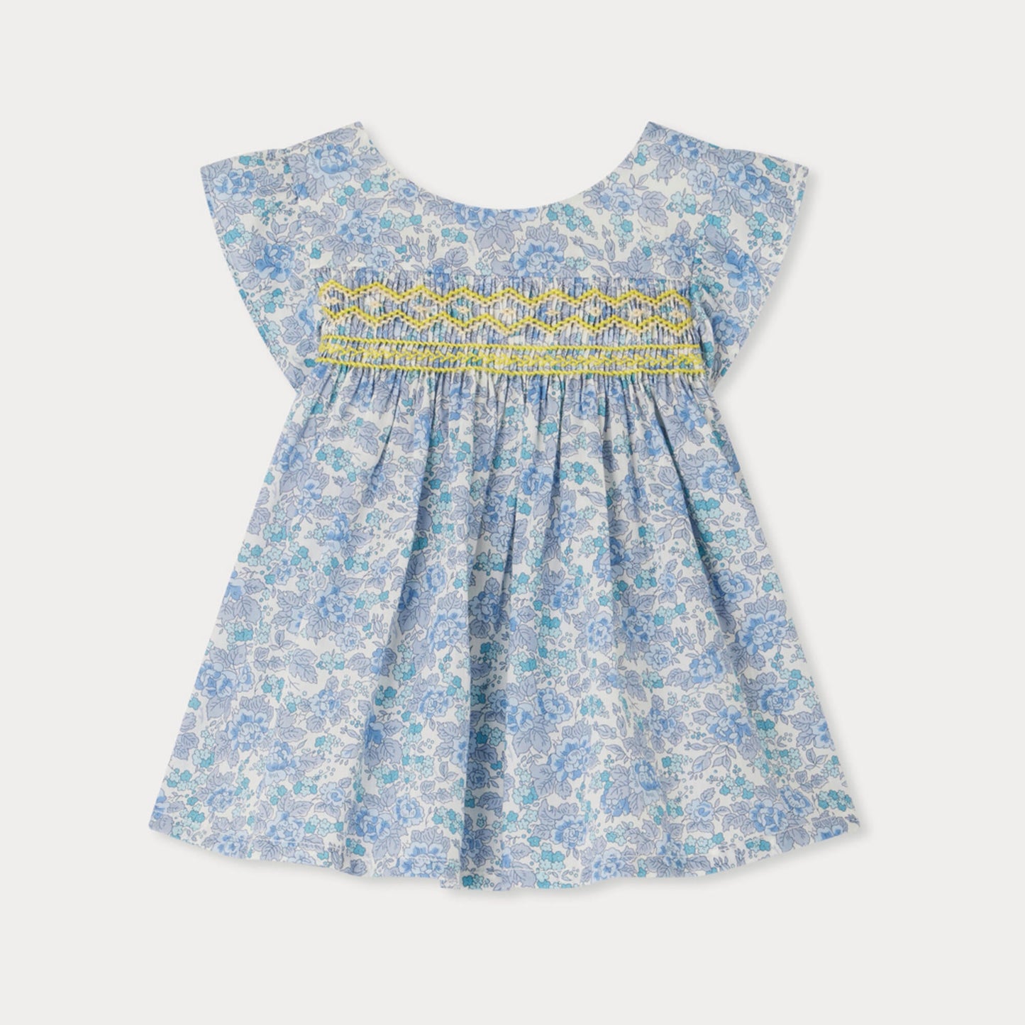 女婴浅蓝色碎花棉衬衫