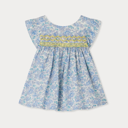 女婴浅蓝色碎花棉衬衫