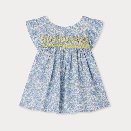 女婴浅蓝色碎花棉衬衫