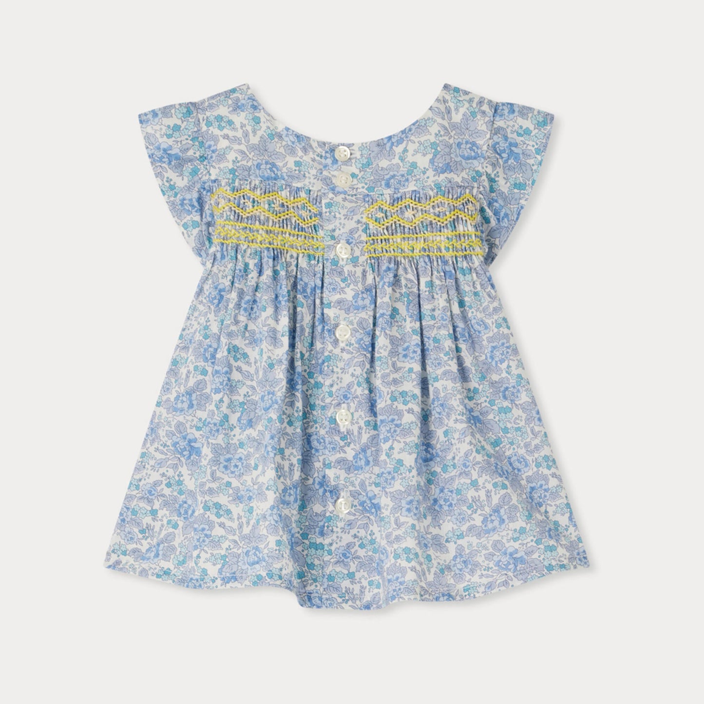 女婴浅蓝色碎花棉衬衫