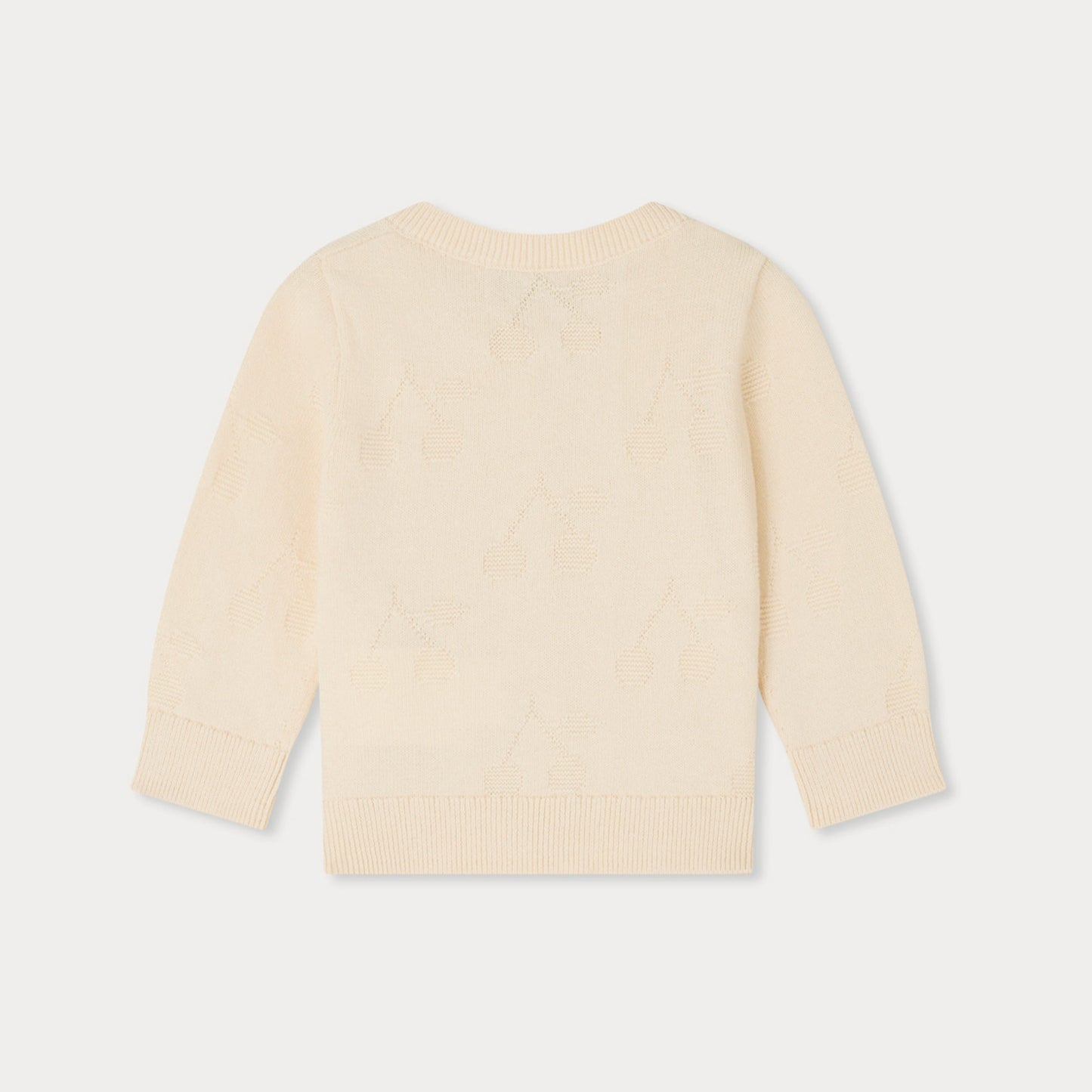 女婴象牙白提花棉开衫