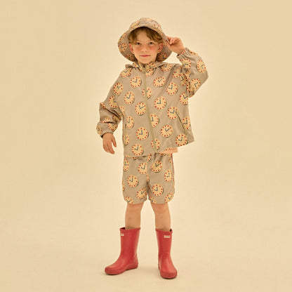 儿童灰色印花拉链夹克