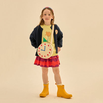 女童紫色圆点棉短裙