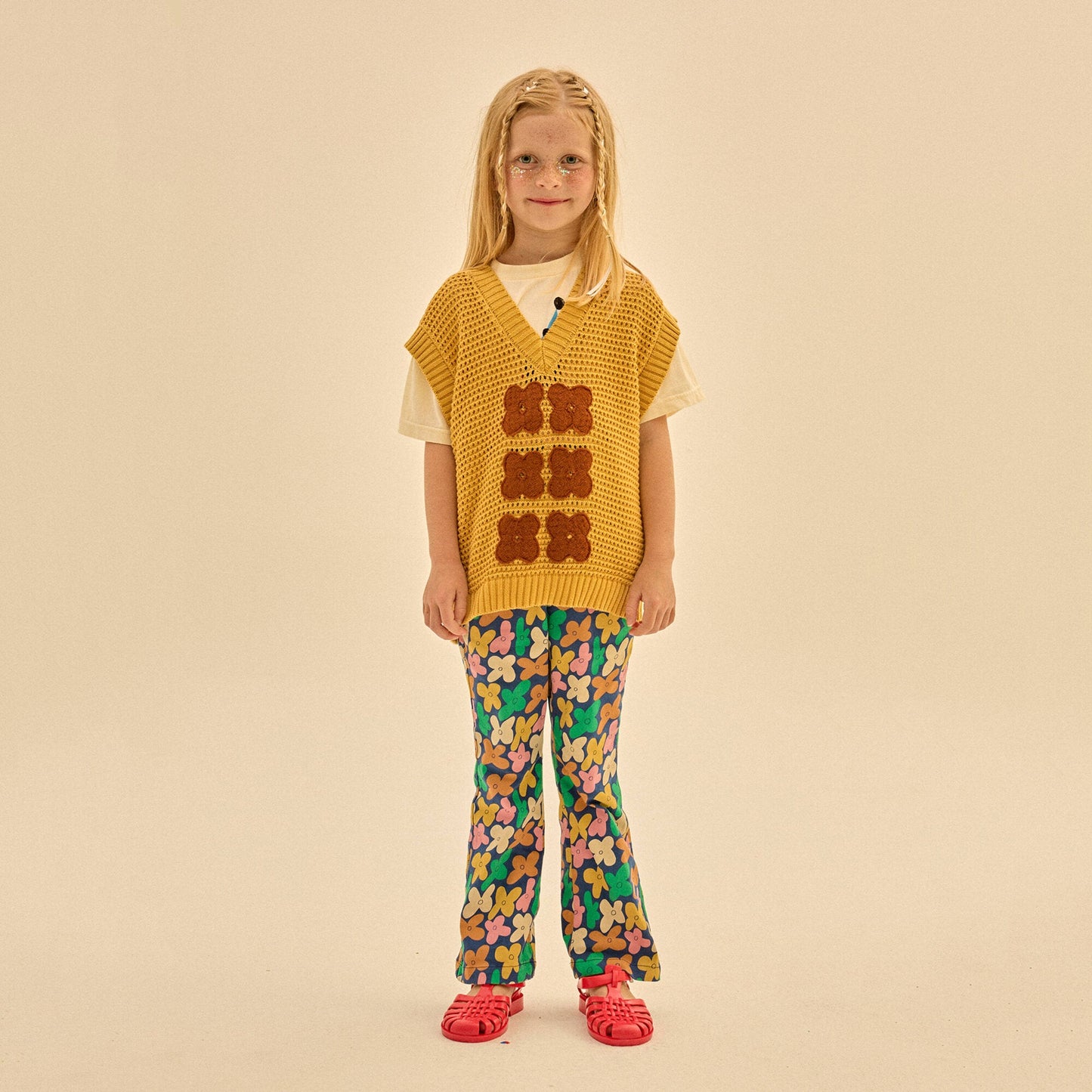 儿童黄色针织背心