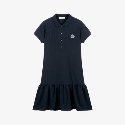 女童深蓝色棉连衣裙
