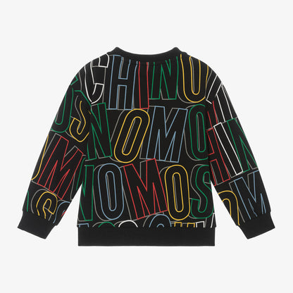 儿童黑色Logo棉卫衣