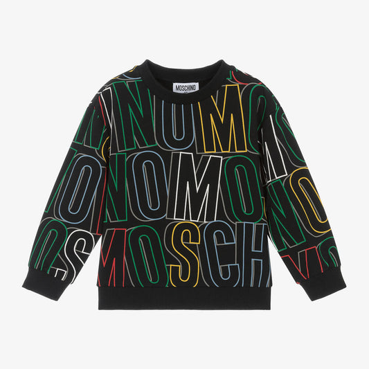 儿童黑色Logo棉卫衣