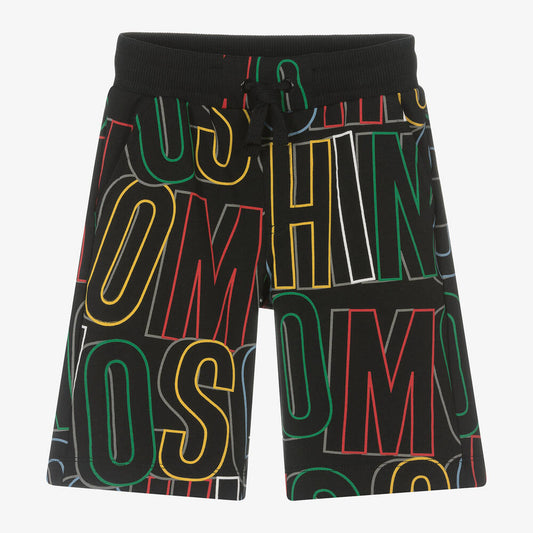 男童黑色Logo棉短裤