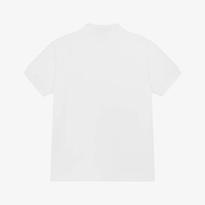 男童白色印花棉Polo衫