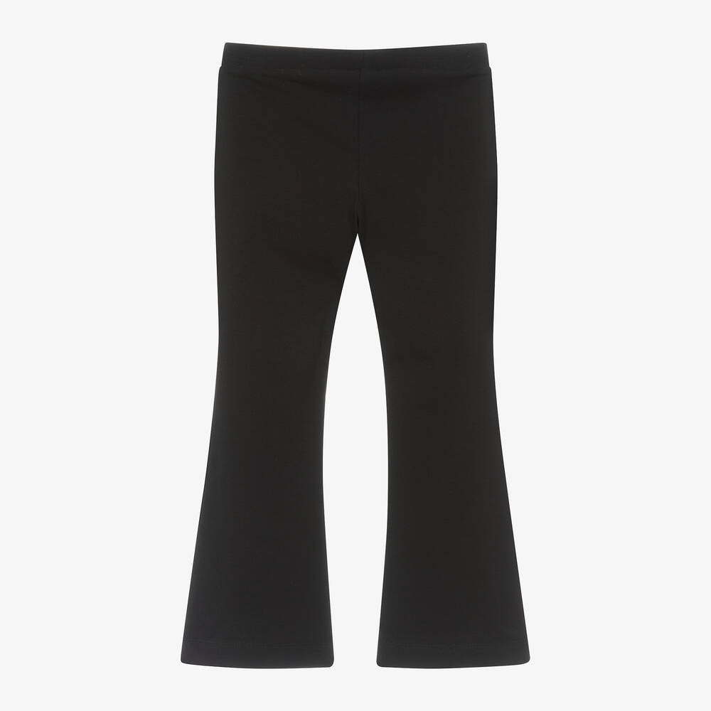 女童黑色棉喇叭裤