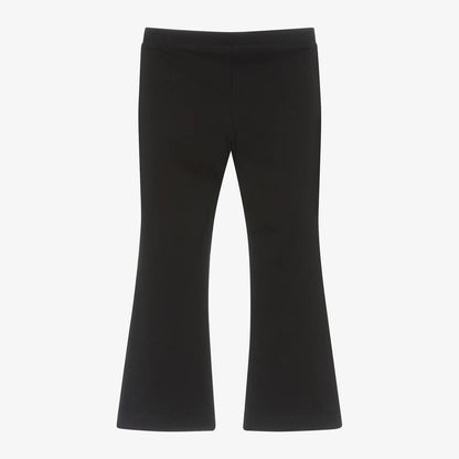 女童黑色棉喇叭裤