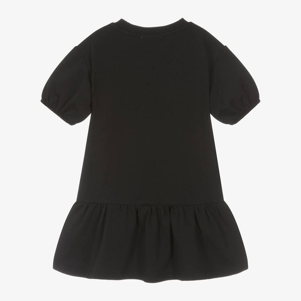 女童黑色泰迪熊棉连衣裙