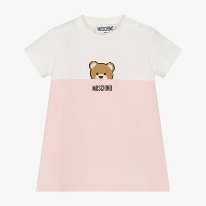 女婴粉色印花棉连衣裙礼盒