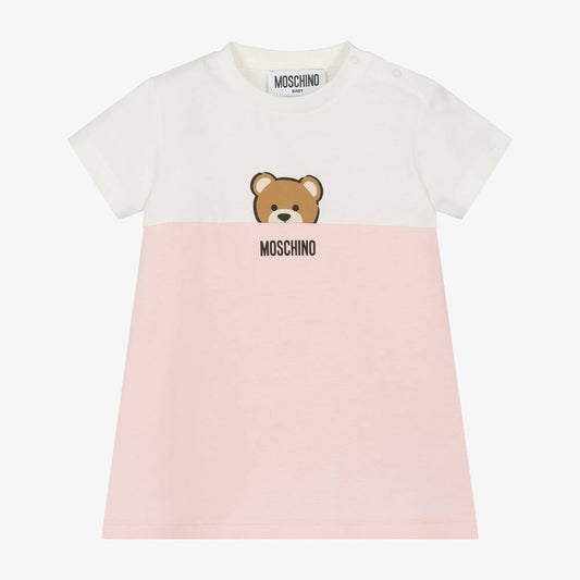 女婴粉色印花棉连衣裙礼盒