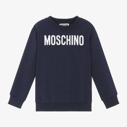 儿童藏蓝色Logo棉卫衣