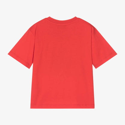 儿童红色泰迪熊棉T恤