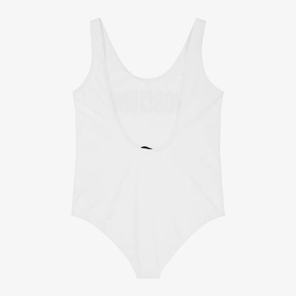 女童白色Logo泳衣
