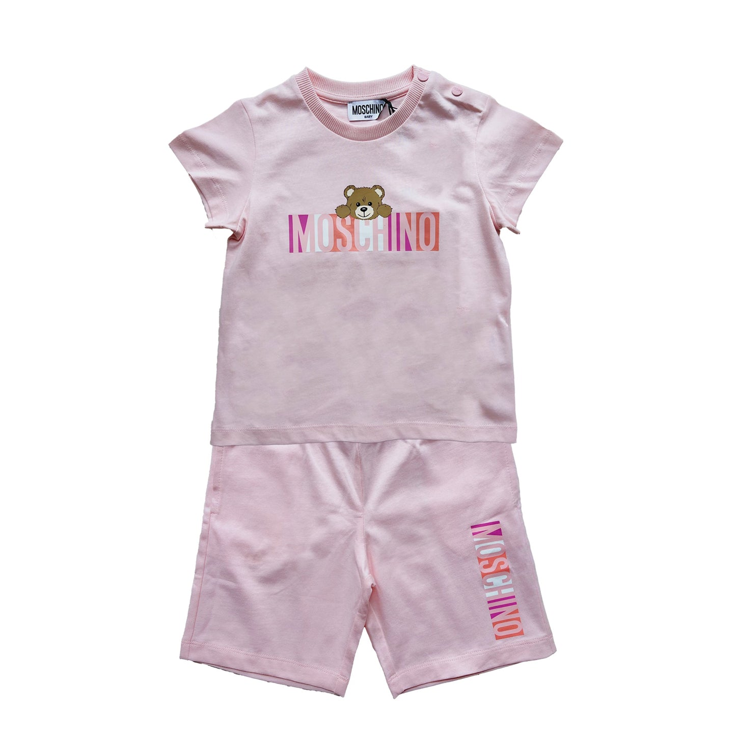 女婴粉色Logo棉套装