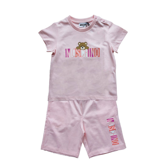 女婴粉色Logo棉套装