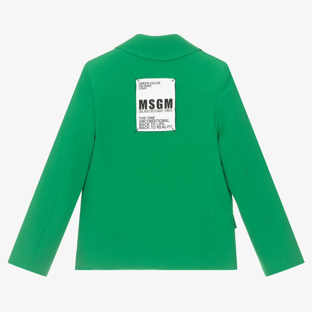 女童绿色西服外套