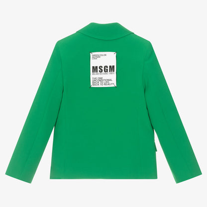 女童绿色西服外套