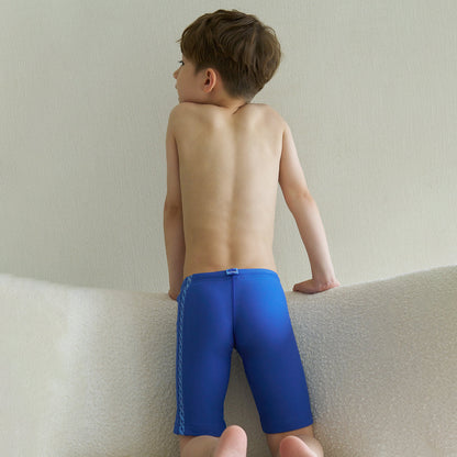 男童蓝色专业泳裤