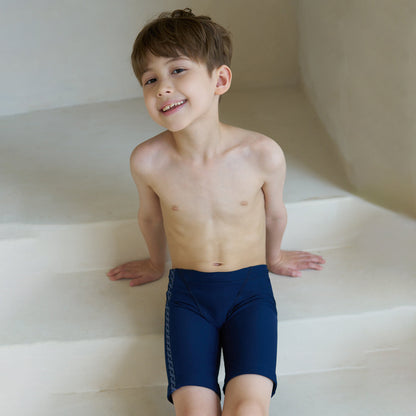 男童藏青色专业泳裤