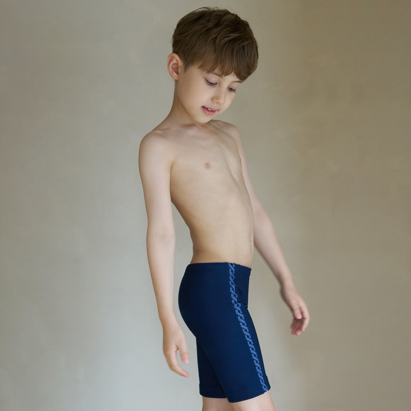 男童藏青色专业泳裤