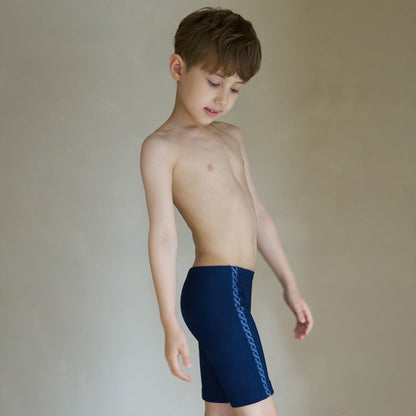 男童藏青色专业泳裤