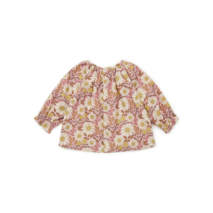 女婴粉色花朵棉上衣