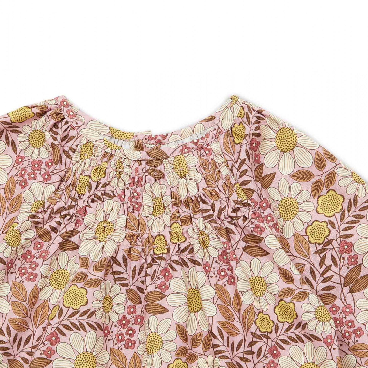 女婴粉色花朵棉上衣