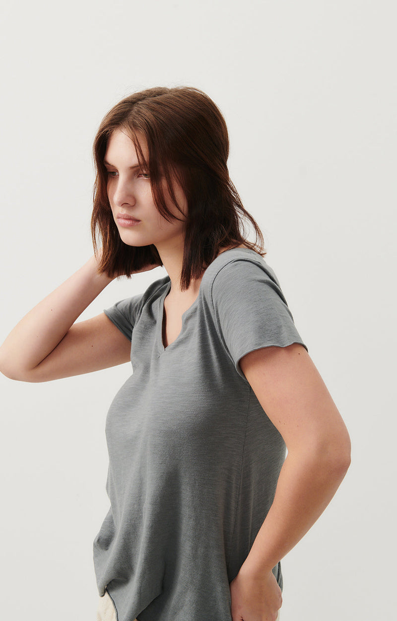 T-SHIRT TRAPEZE MC COL V