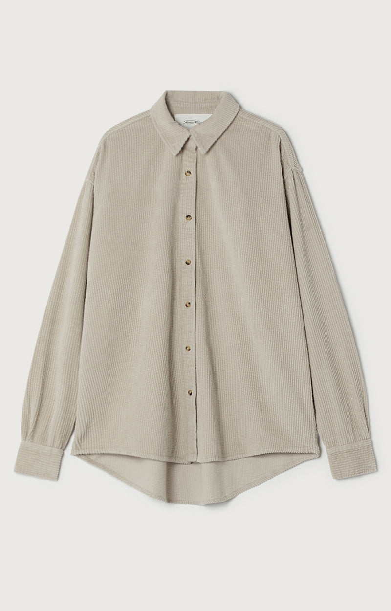 CHEMISE LONGUE AMPLE ML COL BOUTONNE