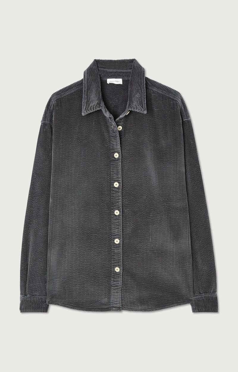 CHEMISE LONGUE AMPLE ML COL BOUTONNE