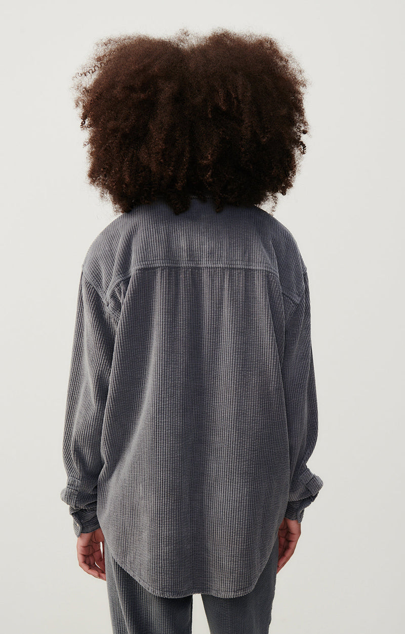 CHEMISE LONGUE AMPLE ML COL BOUTONNE