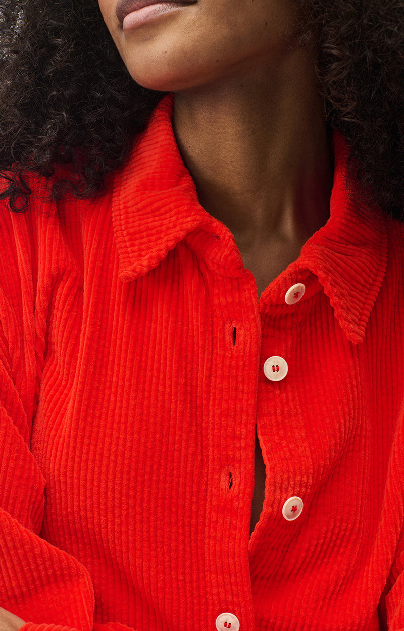 CHEMISE LONGUE AMPLE ML COL BOUTONNE