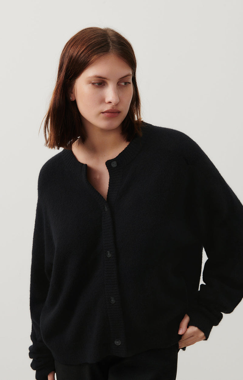 GILET COURT BOULE ML COL ROND BOUTONNE