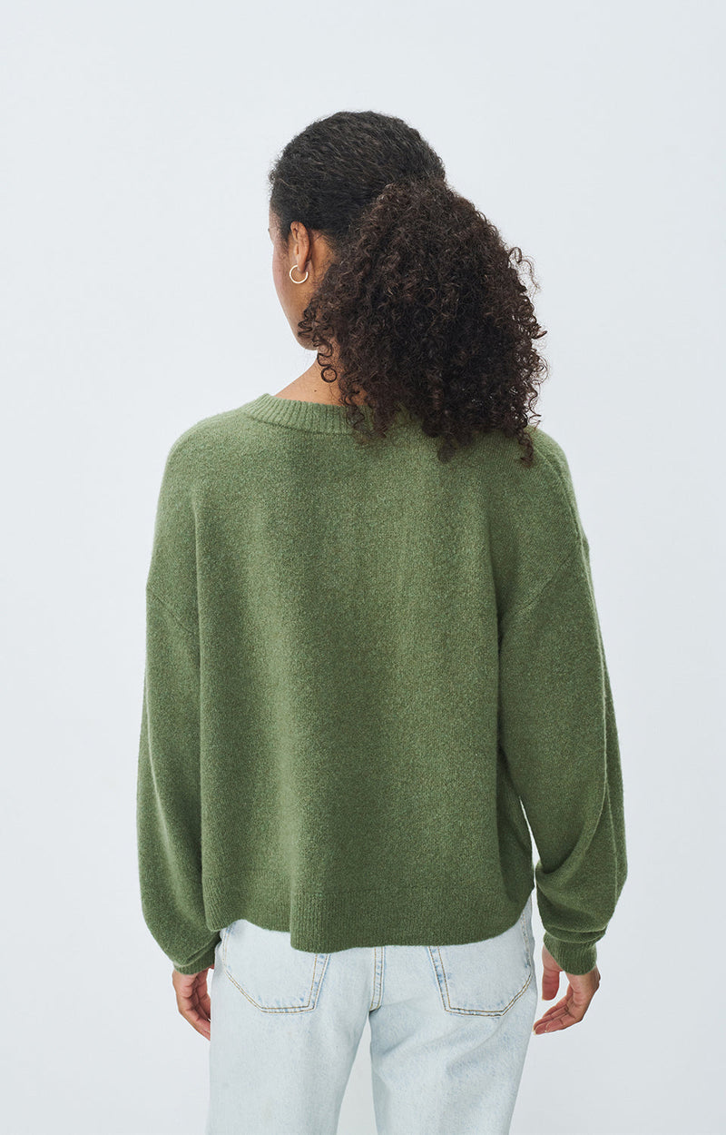 GILET COURT BOULE ML COL ROND BOUTONNE