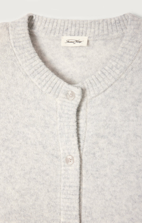 GILET COURT BOULE ML COL ROND BOUTONNE
