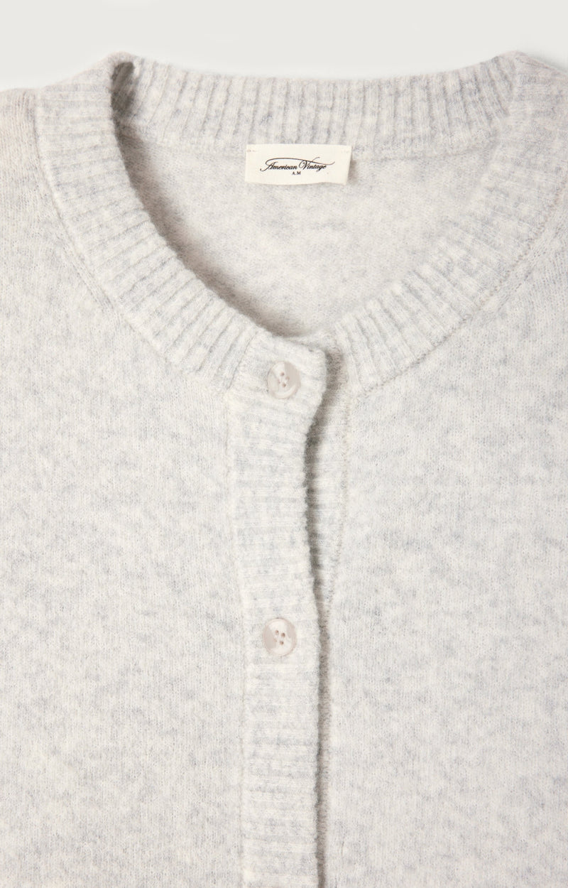 GILET COURT BOULE ML COL ROND BOUTONNE