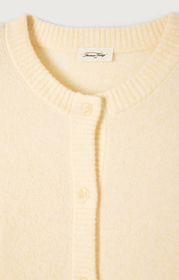 GILET COURT BOULE ML COL ROND BOUTONNE