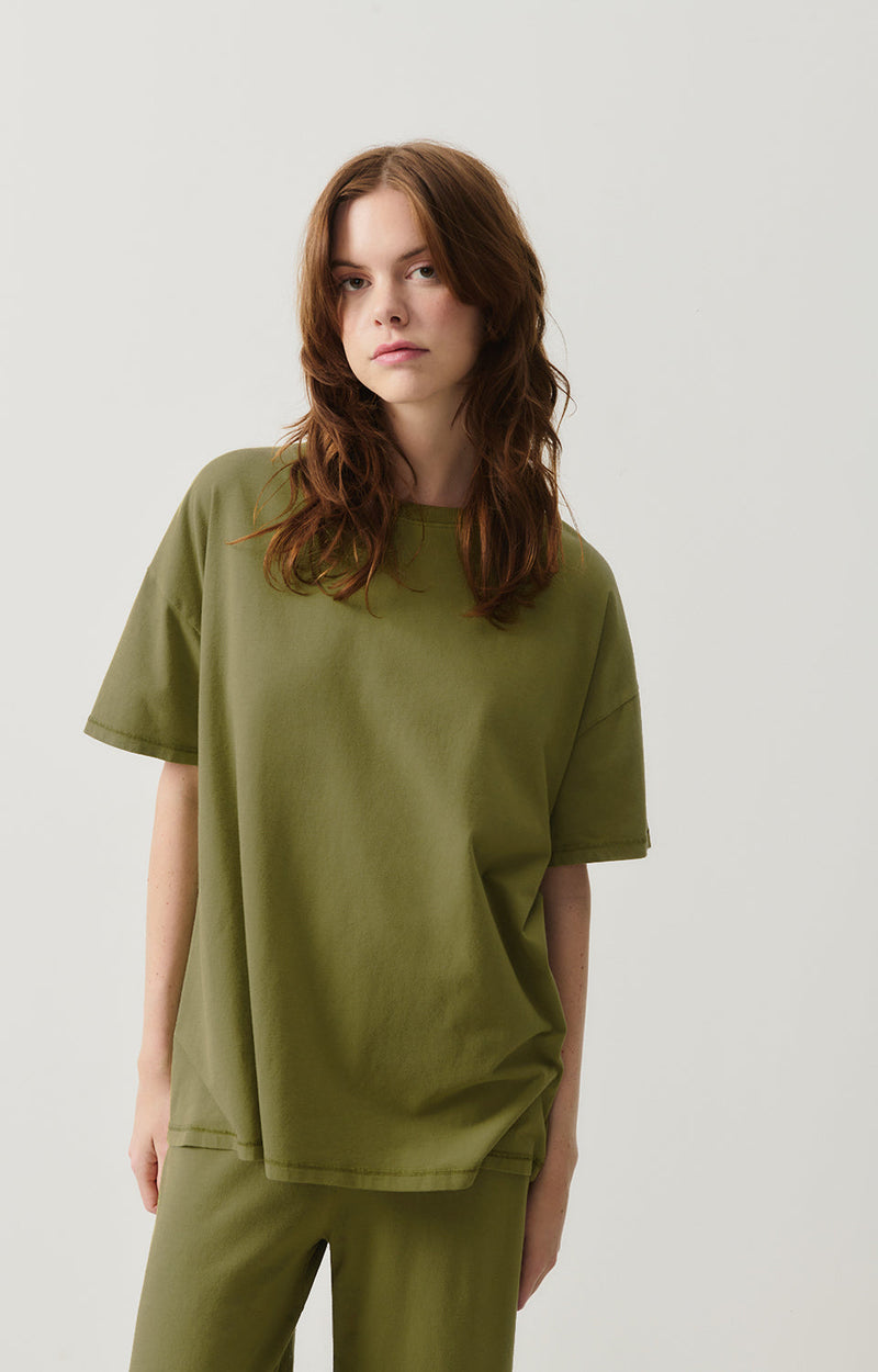 T-SHIRT MI-LONG AMPLE MC COL BATEAU