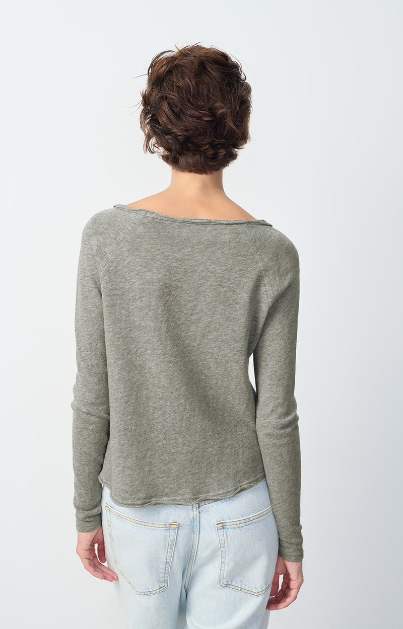 T-SHIRT DROIT ML COL BATEAU